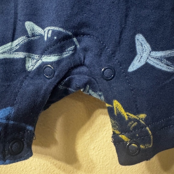 Carter's Navy Shark Pattern Romper - Picture 5 of 13